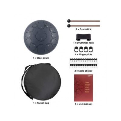 Tambor de Lengua de Acero de 12 pulgadas y 13 Tonos